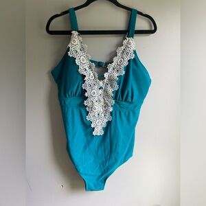 Women’s 18 one piece teal swim